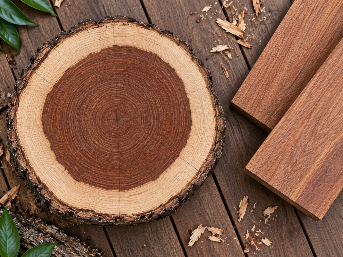 Balau timber heartwood and sapwood