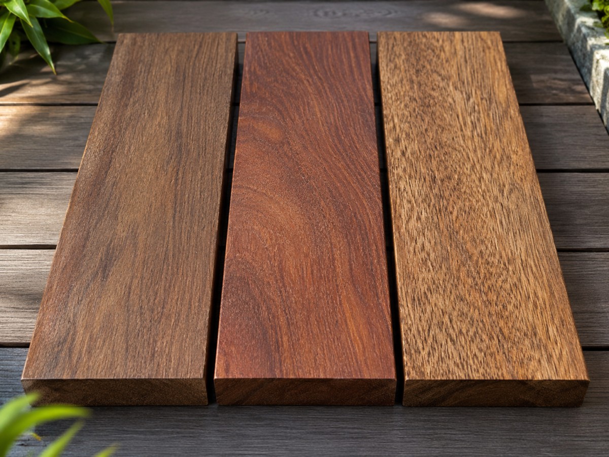 Chengal, Merbau and Balau timber appearance comparison