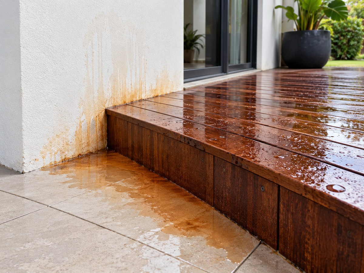 Merbau decking natural extractives and runoff