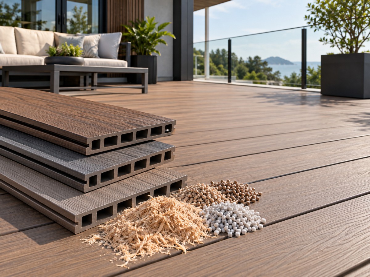 WPC Composite Decking Boards and Raw Materials