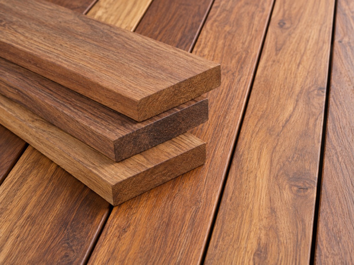 Natural Timber Decking Stacked Boards