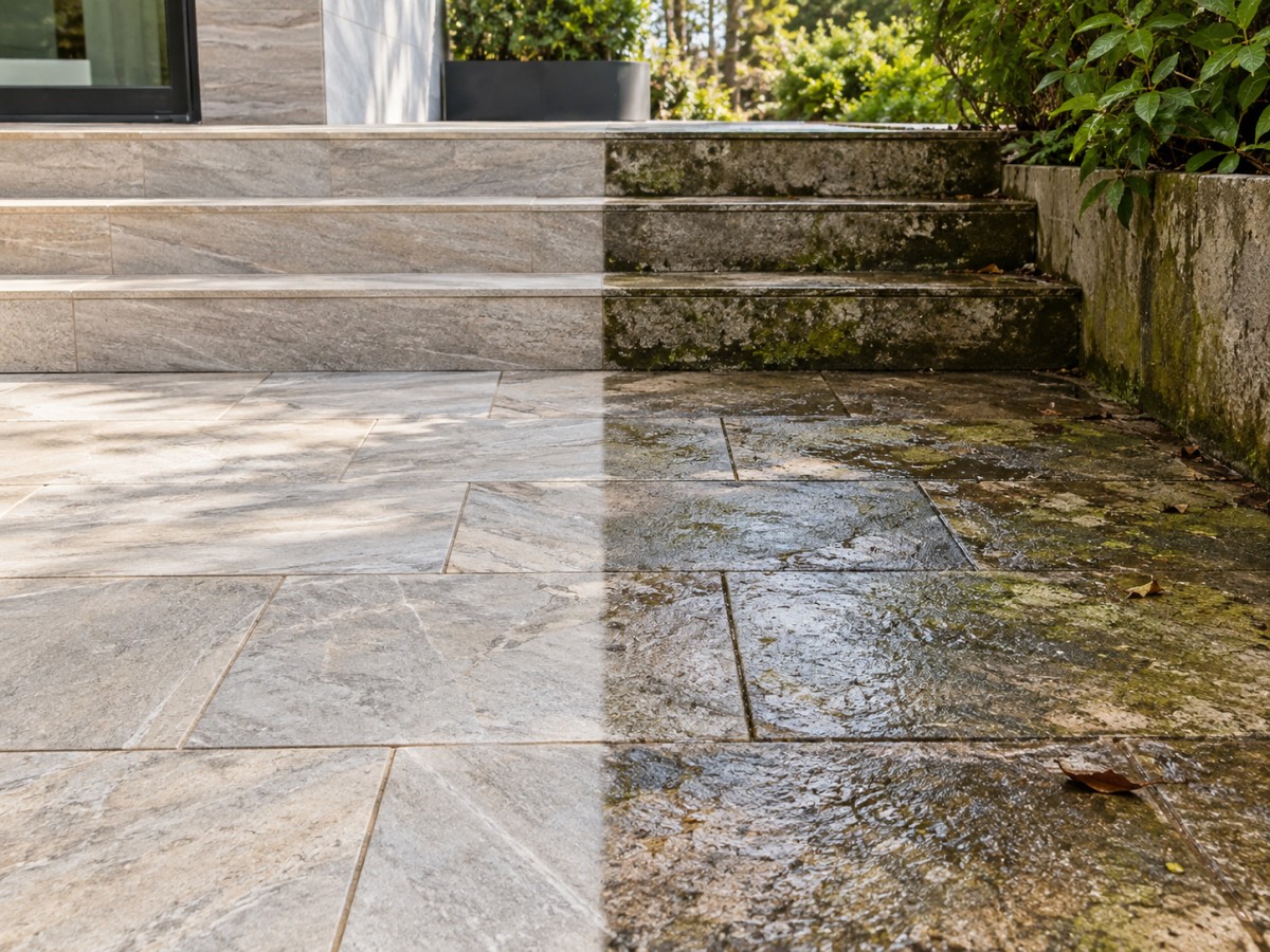 Natural stone outdoor flooring surface